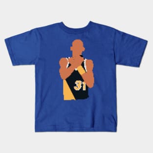 Reggie Miller Choke Sign (Pixel Art) Kids T-Shirt